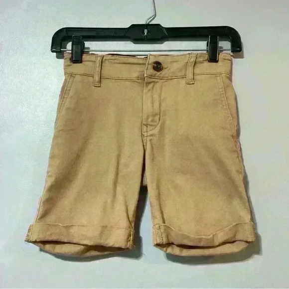 There Abouts Boys Khaki Chino Shorts Size 7 Elastic Waist 4 Pockets - Picture 1 of 8
